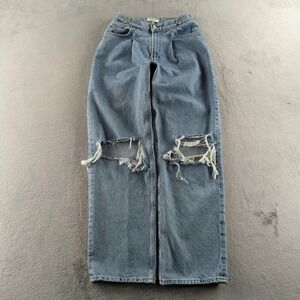 AGOLDE Jeans Womens 25 Light Wash Baggy High Rise Wide Leg Distressed Denim